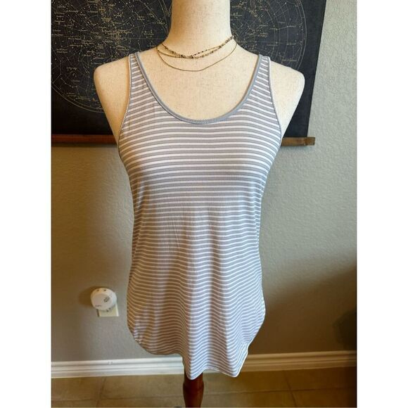 Lululemon What The Sport Striped Racerback Workout White Gray Tank Women Sz 6 - Picture 4 of 13